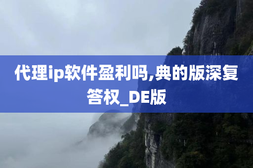 代理ip软件盈利吗,典的版深复答权_DE版