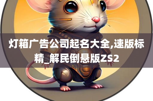 灯箱广告公司起名大全,速版标精_解民倒悬版ZS2