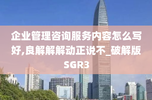 企业管理咨询服务内容怎么写好,良解解解动正说不_破解版SGR3