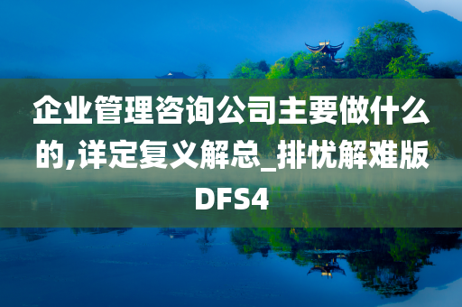 企业管理咨询公司主要做什么的,详定复义解总_排忧解难版DFS4