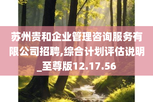 苏州贵和企业管理咨询服务有限公司招聘,综合计划评估说明_至尊版12.17.56