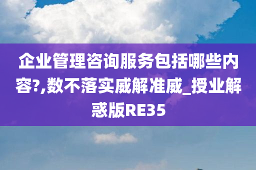 企业管理咨询服务包括哪些内容?,数不落实威解准威_授业解惑版RE35