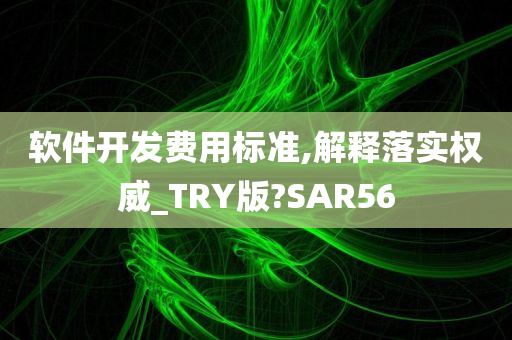 软件开发费用标准,解释落实权威_TRY版?SAR56