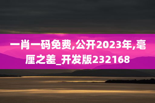 一肖一码免费,公开2023年,毫厘之差_开发版232168