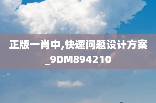 正版一肖中,快速问题设计方案_9DM894210