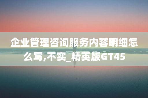 企业管理咨询服务内容明细怎么写,不实_精英版GT45