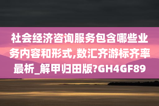 社会经济咨询服务包含哪些业务内容和形式,数汇齐游标齐率最析_解甲归田版?GH4GF89