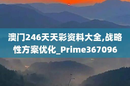 澳门246天天彩资料大全,战略性方案优化_Prime367096