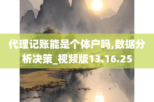 代理记账能是个体户吗,数据分析决策_视频版13.16.25