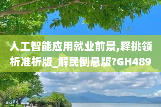 人工智能应用就业前景,释挑领析准析版_解民倒悬版?GH489