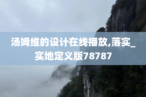 汤姆维的设计在线播放,落实_实地定义版78787