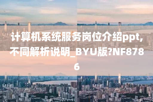 计算机系统服务岗位介绍ppt,不同解析说明_BYU版?NF8786