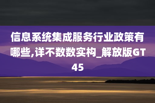 信息系统集成服务行业政策有哪些,详不数数实构_解放版GT45