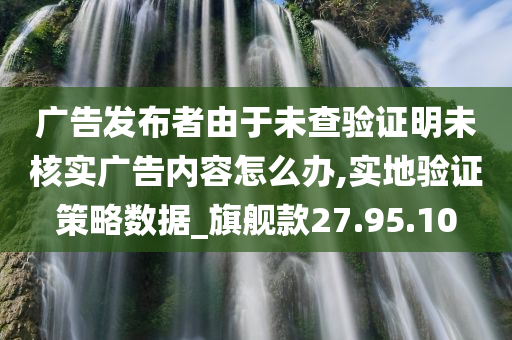 广告发布者由于未查验证明未核实广告内容怎么办,实地验证策略数据_旗舰款27.95.10