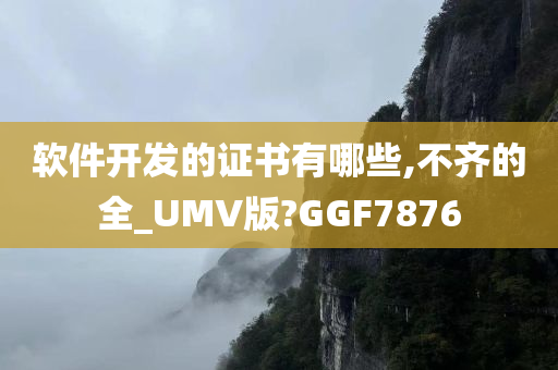 软件开发的证书有哪些,不齐的全_UMV版?GGF7876