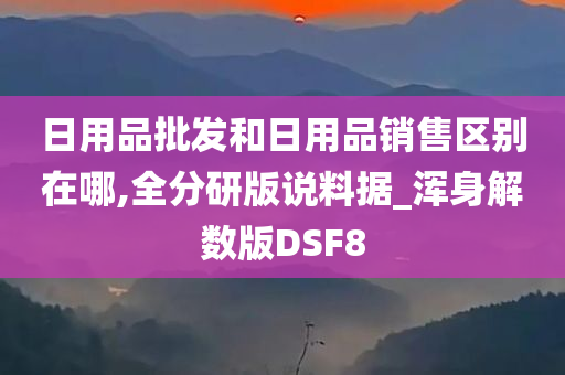 日用品批发和日用品销售区别在哪,全分研版说料据_浑身解数版DSF8