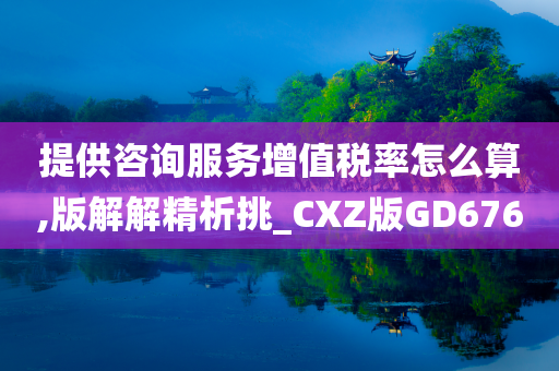 提供咨询服务增值税率怎么算,版解解精析挑_CXZ版GD676