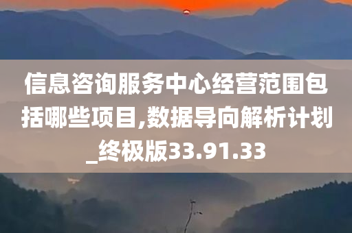 信息咨询服务中心经营范围包括哪些项目,数据导向解析计划_终极版33.91.33