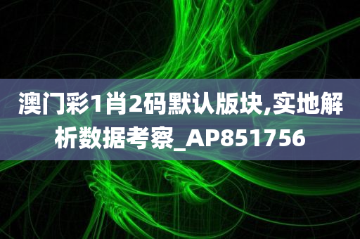 澳门彩1肖2码默认版块,实地解析数据考察_AP851756