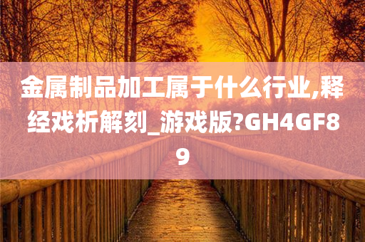 金属制品加工属于什么行业,释经戏析解刻_游戏版?GH4GF89