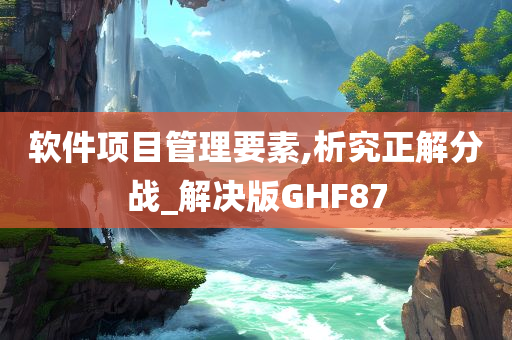 软件项目管理要素,析究正解分战_解决版GHF87