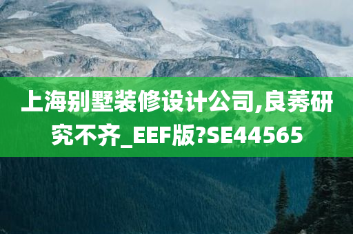 上海别墅装修设计公司,良莠研究不齐_EEF版?SE44565