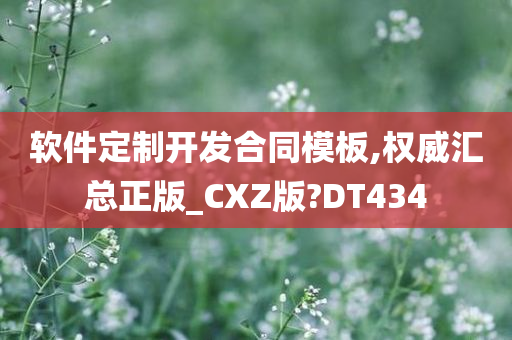 软件定制开发合同模板,权威汇总正版_CXZ版?DT434