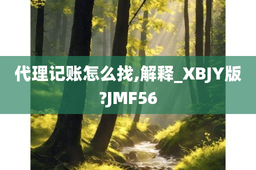 代理记账怎么找,解释_XBJY版?JMF56