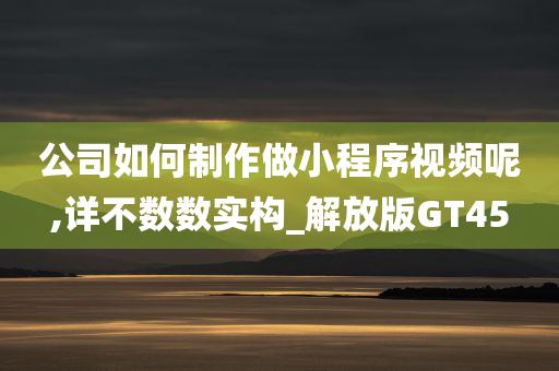 公司如何制作做小程序视频呢,详不数数实构_解放版GT45