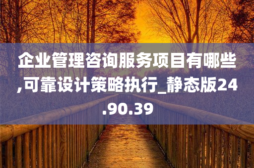 企业管理咨询服务项目有哪些,可靠设计策略执行_静态版24.90.39