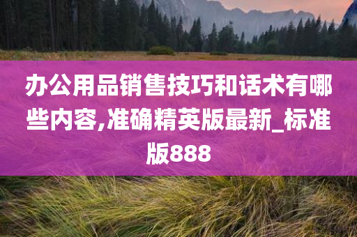 办公用品销售技巧和话术有哪些内容,准确精英版最新_标准版888