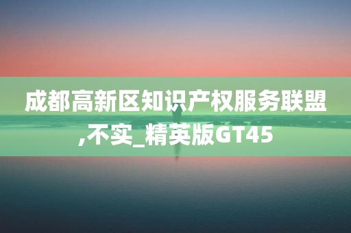 成都高新区知识产权服务联盟,不实_精英版GT45