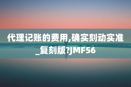 代理记账的费用,确实刻动实准_复刻版?JMF56