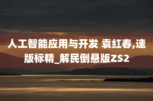 人工智能应用与开发 袁红春,速版标精_解民倒悬版ZS2