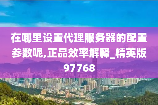 在哪里设置代理服务器的配置参数呢,正品效率解释_精英版97768