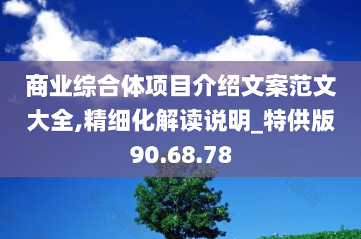 商业综合体项目介绍文案范文大全,精细化解读说明_特供版90.68.78