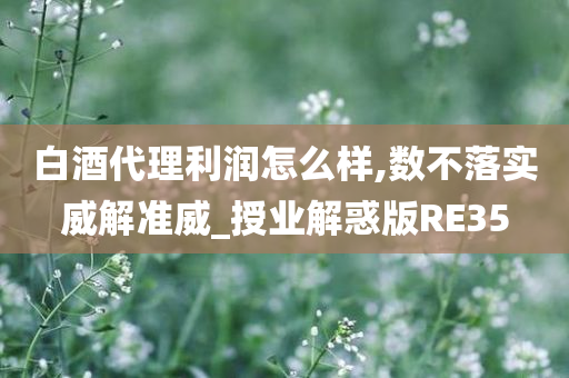 白酒代理利润怎么样,数不落实威解准威_授业解惑版RE35