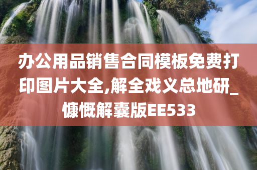 办公用品销售合同模板免费打印图片大全,解全戏义总地研_慷慨解囊版EE533