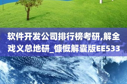 软件开发公司排行榜考研,解全戏义总地研_慷慨解囊版EE533