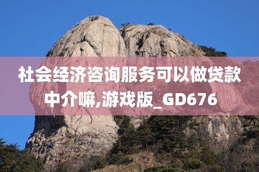 社会经济咨询服务可以做贷款中介嘛,游戏版_GD676