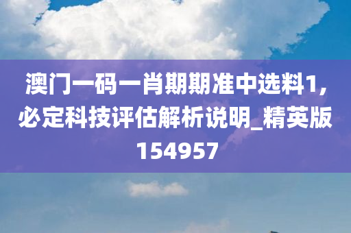 澳门一码一肖期期准中选料1,必定科技评估解析说明_精英版154957