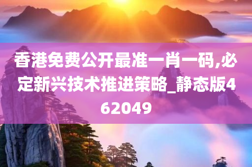 香港免费公开最准一肖一码,必定新兴技术推进策略_静态版462049