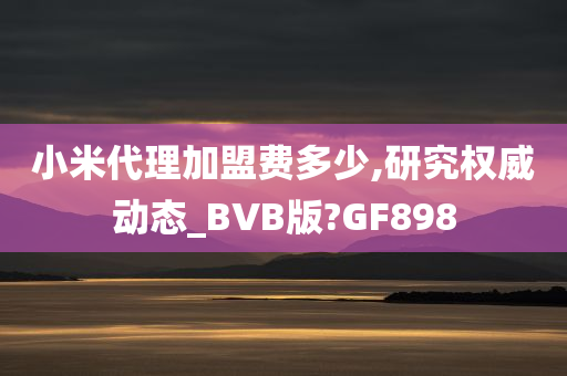 小米代理加盟费多少,研究权威动态_BVB版?GF898