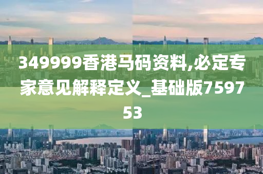 349999香港马码资料,必定专家意见解释定义_基础版759753