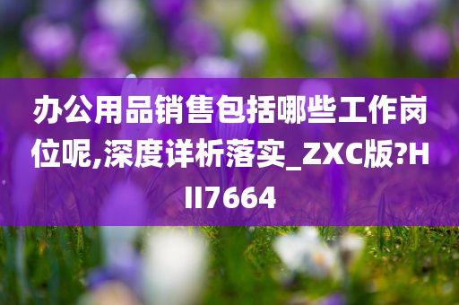 办公用品销售包括哪些工作岗位呢,深度详析落实_ZXC版?HII7664