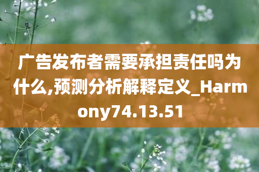 广告发布者需要承担责任吗为什么,预测分析解释定义_Harmony74.13.51