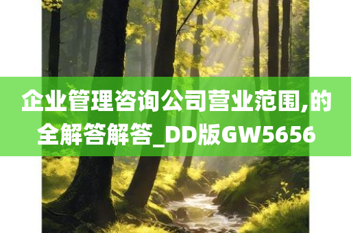 企业管理咨询公司营业范围,的全解答解答_DD版GW5656