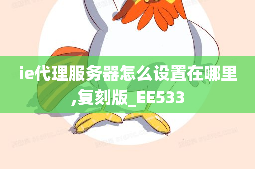 ie代理服务器怎么设置在哪里,复刻版_EE533