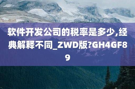 软件开发公司的税率是多少,经典解释不同_ZWD版?GH4GF89