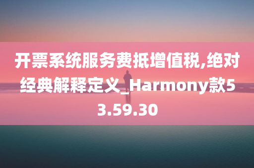 开票系统服务费抵增值税,绝对经典解释定义_Harmony款53.59.30